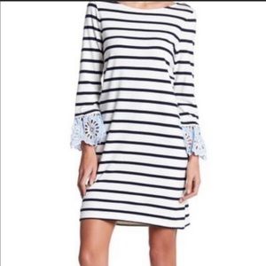 BeachLunchLounge Striped Dress with Eyelet Detail